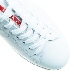 Pre Owned Prada Sport White Leather Lace Up Platform Sneakers Size 45