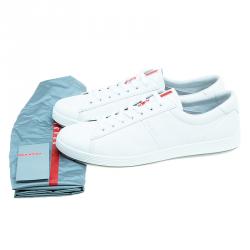 Pre Owned Prada Sport White Leather Lace Up Platform Sneakers Size 45