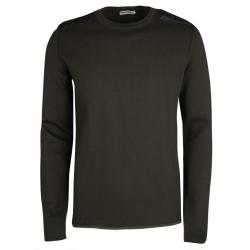 Prada Sport Olive Green Shoulder Patch Detail Sweater XL