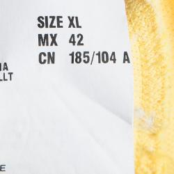 Pre Owned Prada Sport Yellow Panther Embroidered Polo T-Shirt XL