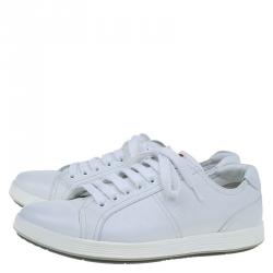 Pre Owned Prada Sport White Leather Lace Up Platform Sneakers Size 42