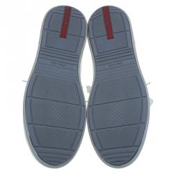 Pre Owned Prada Sport White Leather Lace Up Platform Sneakers Size 42