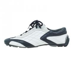 Pre Owned Prada Sport White and Black Leather Sneakers Size 40