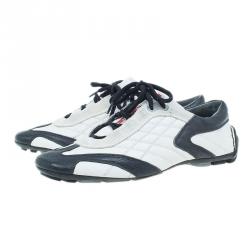 Pre Owned Prada Sport White and Black Leather Sneakers Size 40