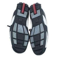 Pre Owned Prada Sport White and Black Leather Sneakers Size 40