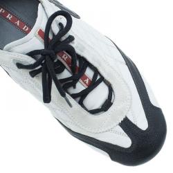 Pre Owned Prada Sport White and Black Leather Sneakers Size 40