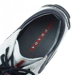 Pre Owned Prada Sport White and Black Leather Sneakers Size 40