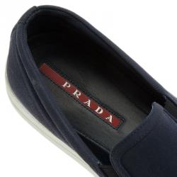 Pre Owned Prada Sport Navy Blue Loafers Size 43