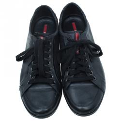 Pre Owned Prada Sport Black Leather Lace up Sneakers Size 41