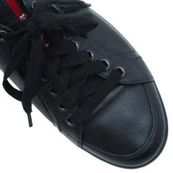 Pre Owned Prada Sport Black Leather Lace up Sneakers Size 41