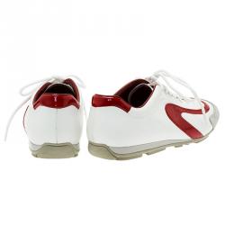 Pre Owned Prada Sport Tricolor Leather and Suede Lace Up Sneakers Sized 42.5