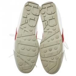 Pre Owned Prada Sport Tricolor Leather and Suede Lace Up Sneakers Sized 42.5