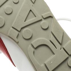 Pre Owned Prada Sport Tricolor Leather and Suede Lace Up Sneakers Sized 42.5