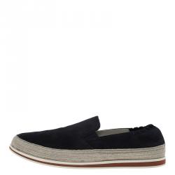 Pre Owned Prada Sport Navy Blue Suede Espadrille Sneakers Size 41.5