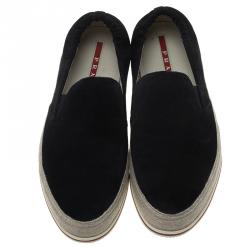 Pre Owned Prada Sport Navy Blue Suede Espadrille Sneakers Size 41.5