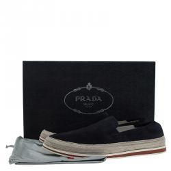 Pre Owned Prada Sport Navy Blue Suede Espadrille Sneakers Size 41.5