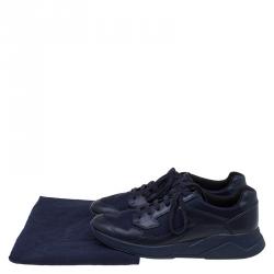 Pre Owned Prada Sport Two Tone Leather And Mesh Lace Up Sneakers Size 42