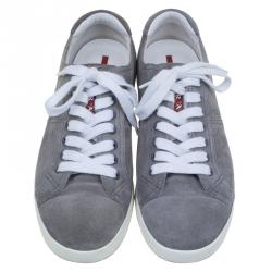 Pre Owned Prada Sport Grey Suede Lace Up Sneakers Size 42