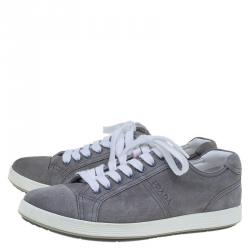 Pre Owned Prada Sport Grey Suede Lace Up Sneakers Size 42