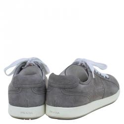 Pre Owned Prada Sport Grey Suede Lace Up Sneakers Size 42