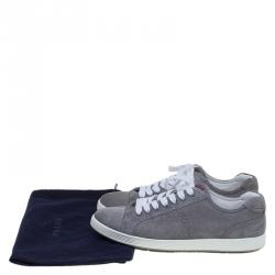Pre Owned Prada Sport Grey Suede Lace Up Sneakers Size 42