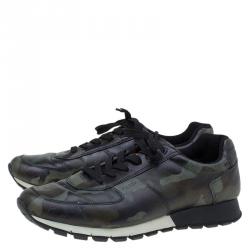 Pre Owned Prada Sport Camo Print Leather Running Sneakers Size 42.5
