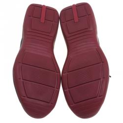 Pre Owned Prada Sport Black Leather And Mesh Lace Up Sneakers Size 42