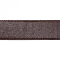 Pre Owned Prada Brown Saffiano Leather Logo Belt 95 CM