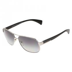 Prada SPR 52P Silver Tone Polarized Sunglasses