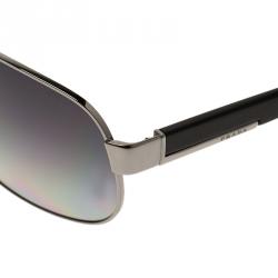 Prada SPR 52P Silver Tone Polarized Sunglasses