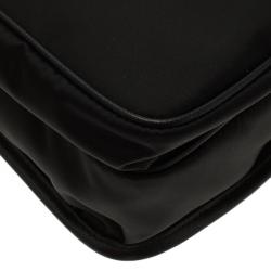 Pre Owned Prada Black Nylon Flap Messenger Bag