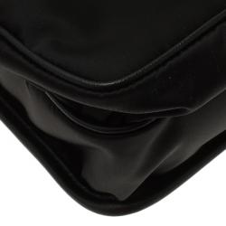 Pre Owned Prada Black Nylon Flap Messenger Bag
