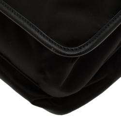 Pre Owned Prada Black Nylon Flap Messenger Bag