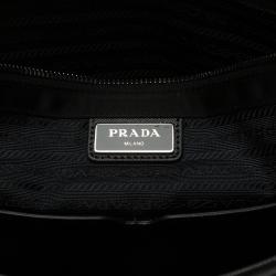 Pre Owned Prada Black Nylon Flap Messenger Bag