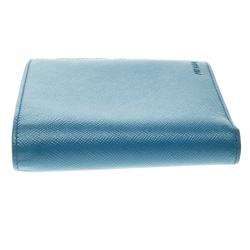Prada Blue Saffiano Leather Bifold Wallet