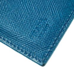 Prada Blue Saffiano Leather Bifold Wallet