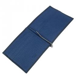 Prada Blue Leather Bi-Fold Wallet