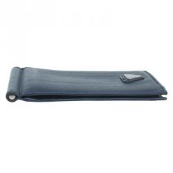 Prada Blue Leather Bi-Fold Wallet