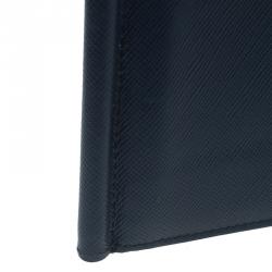 Prada Blue Leather Bi-Fold Wallet