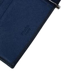 Prada Blue Leather Bi-Fold Wallet