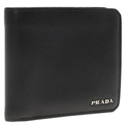 Prada Black Saffiano Leather Bi-Fold Wallet