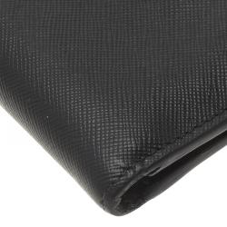 Prada Black Saffiano Leather Bi-Fold Wallet