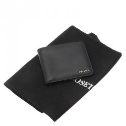 Prada Black Saffiano Leather Bi-Fold Wallet