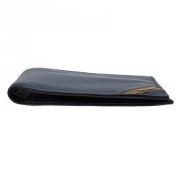 Prada Blue Saffiano Leather Bi Fold Wallet