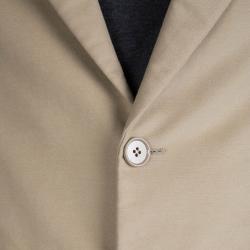 Prada Beige Velvet Notched Collar Regular Fit Blazer L
