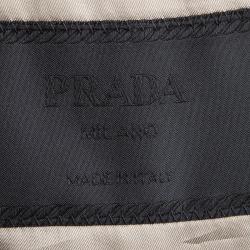Prada Beige Velvet Notched Collar Regular Fit Blazer L
