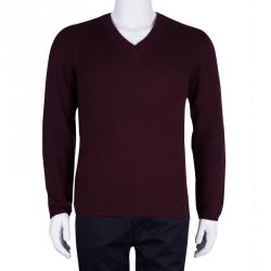 Pre Owned Prada Men's Burgundy Cashmere Sweater L