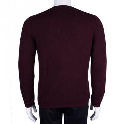 Pre Owned Prada Men's Burgundy Cashmere Sweater L
