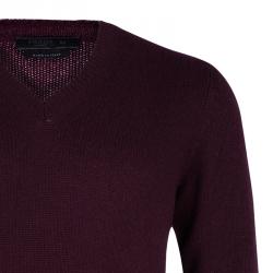Pre Owned Prada Men's Burgundy Cashmere Sweater L
