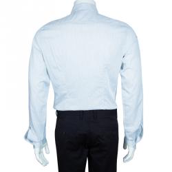 Pre Owned Prada Men's Pale Blue Striped Cotton Shirt M